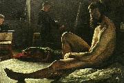 gottfrid kallstenius sittande manlig modell Germany oil painting reproduction